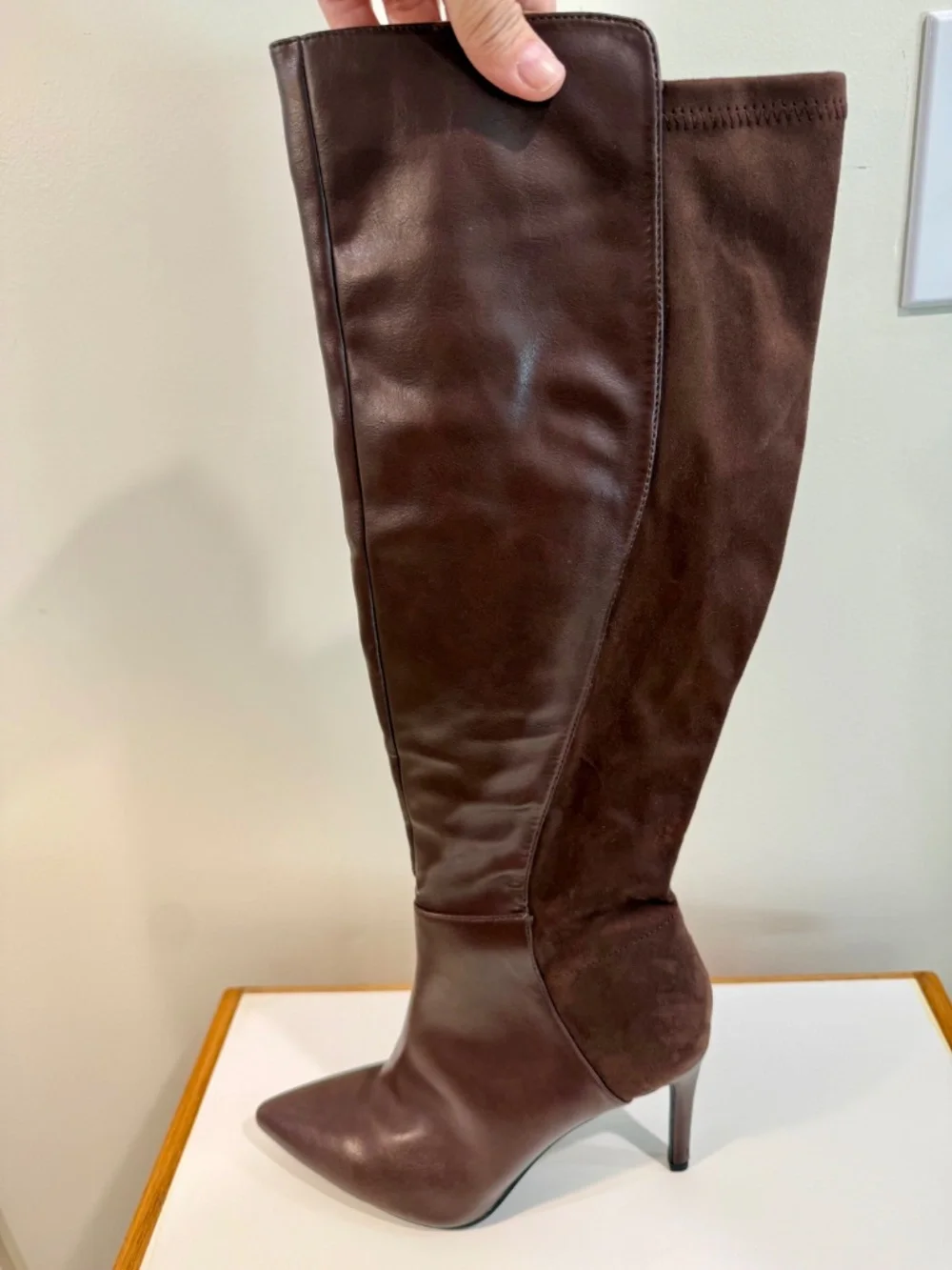 Brown Over the Knee Stiletto Boots Size 9